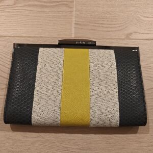 RACHEL Rachel Roy Black, Cream, and Yellow Clutch